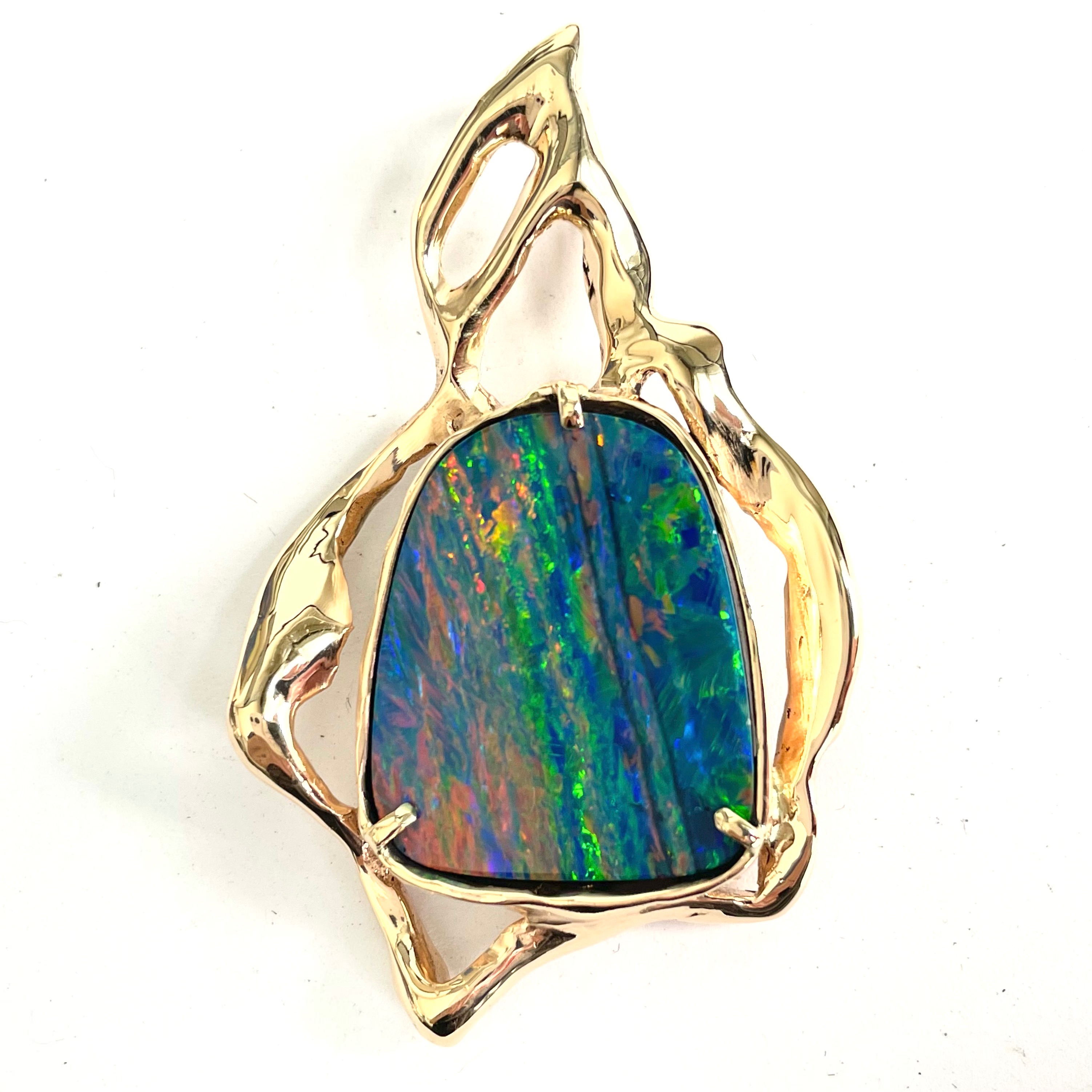 14K gold custom designed opal pendant 547
